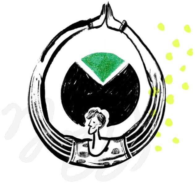 Many hands hold up the Live Your Message logo