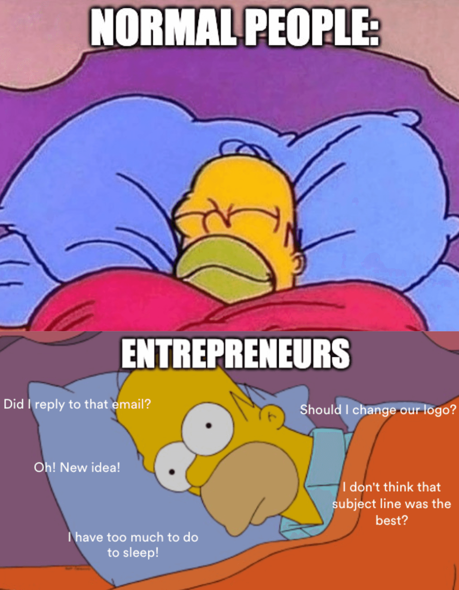 meme, normal people vs entrepreneurs
