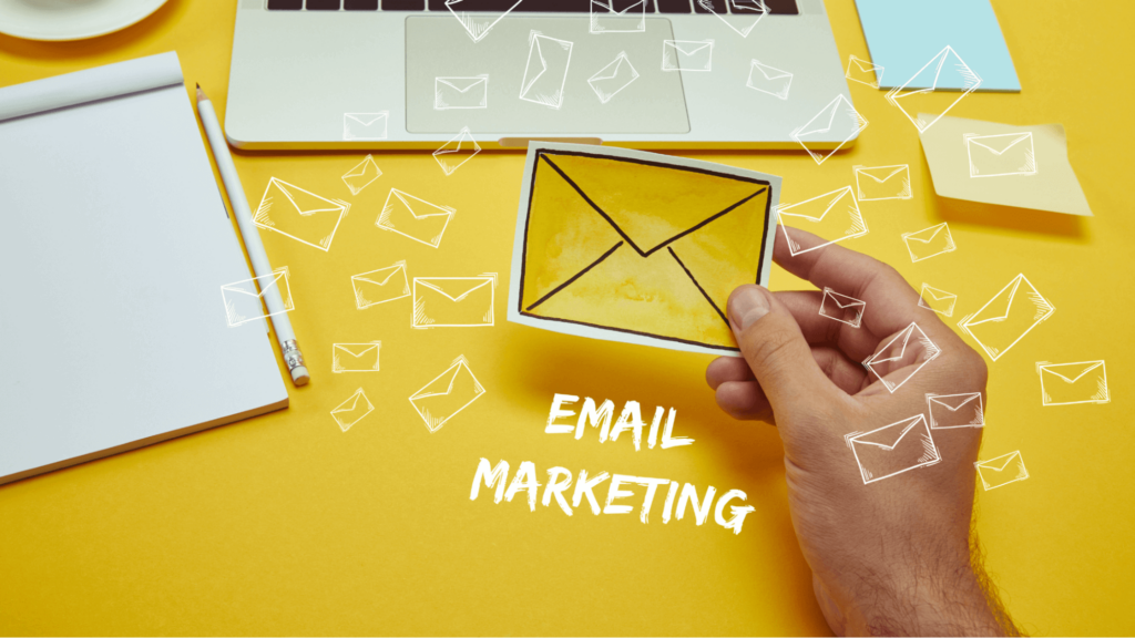 email marketing, yellow background